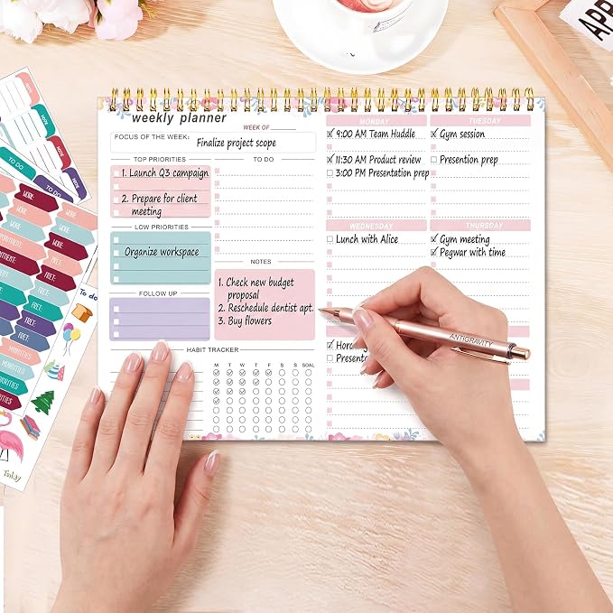 Weekly To Do List Notepad, 8.5''x11'' Weekly Desk Planners - Image 6