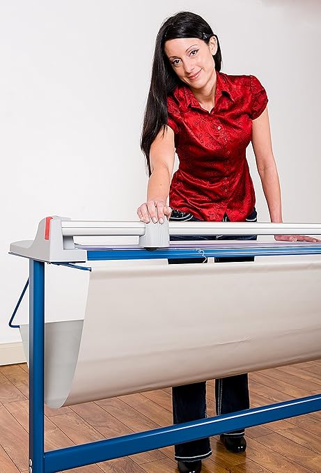 Dahle 446s Premium Rotary Trimmer w/Stand, 36" Cut Length, 25 Sheet Capacity, Self-Sharpening, Automatic Clamp, German Engineered Paper Cutter-DeskLoop Office