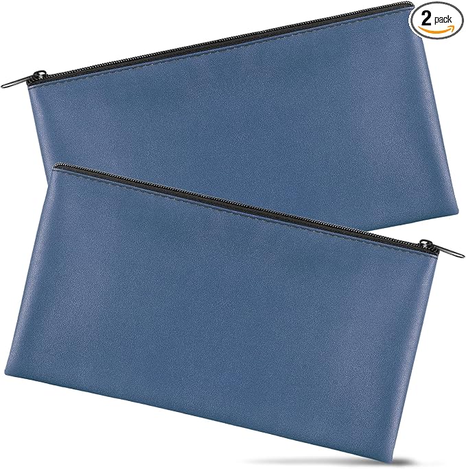 2 Pieces Money Bags with Zipper, 11x6.1 inch Money Pouch, Bank Bag, Cash Bag by Joyberg