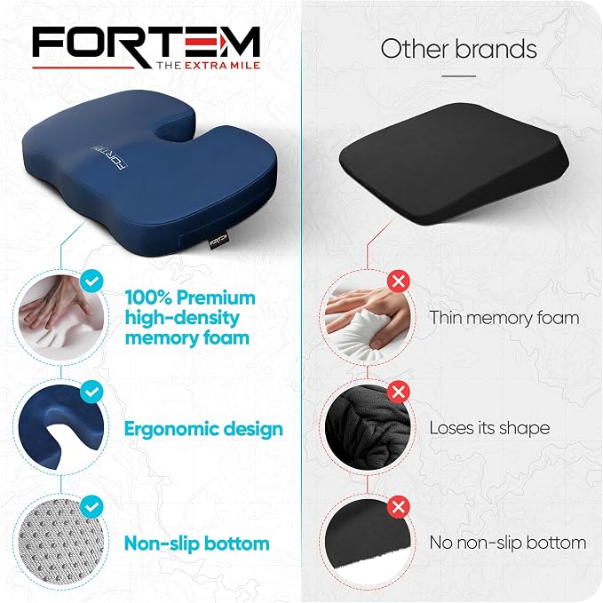FORTEM Seat Cushion, Office Chair Cushion, Memory Foam Car Seat Cushions - Image 8