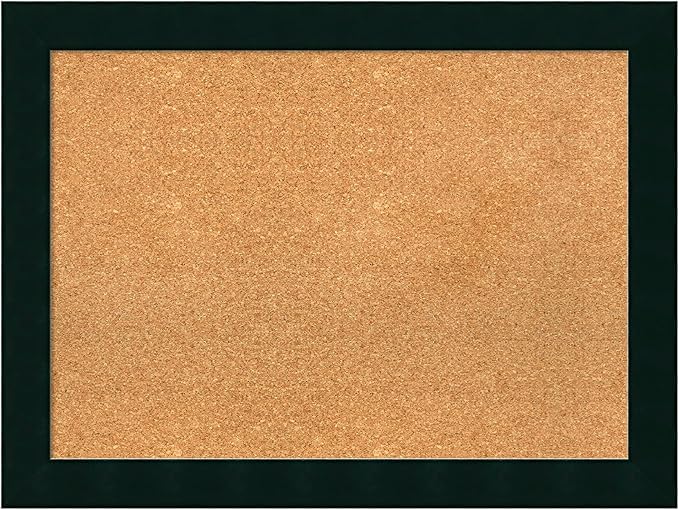 Amanti Art Natural Cork Board for Wall, 24x32 Vision Board with Black Wood Frame, Medium Corkboard Office Decor for Home Organization, Modern Contemporary Corkboard Pinboard to display items for home-DeskLoop Office