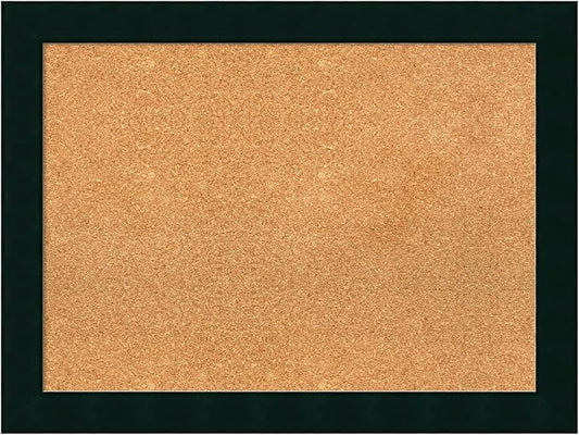 Amanti Art Natural Cork Board for Wall, 24x32 Vision Board with Black Wood Frame, Medium Corkboard Office Decor for Home Organization, Modern Contemporary Corkboard Pinboard to display items for home-DeskLoop Office