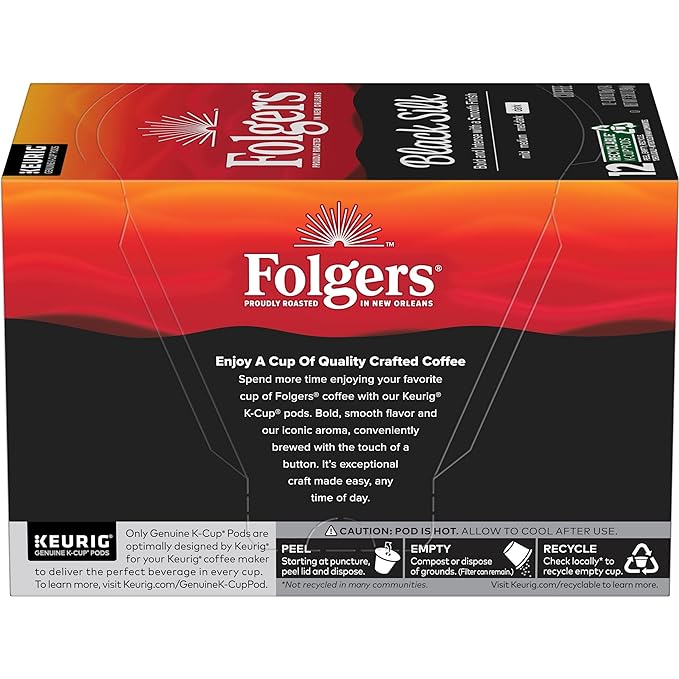 Folgers Black Silk Dark Roast Coffee, 72 Keurig K-Cup Pods-DeskLoop Office