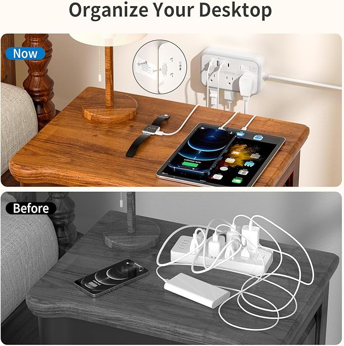 NTONPOWER 2 Prong Power Strip, 1875W/15A 2 Prong to 3 Prong Outlet Adapter, Surge Protector Power Strip with 4 USB Ports(2 USB C), 5 FT Rotating Flat Plug Extension Cord for Old House, Wall Mount-DeskLoop Office