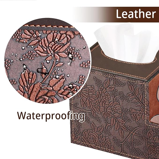 PU Leather Square Tissue Box Cover - Image 5