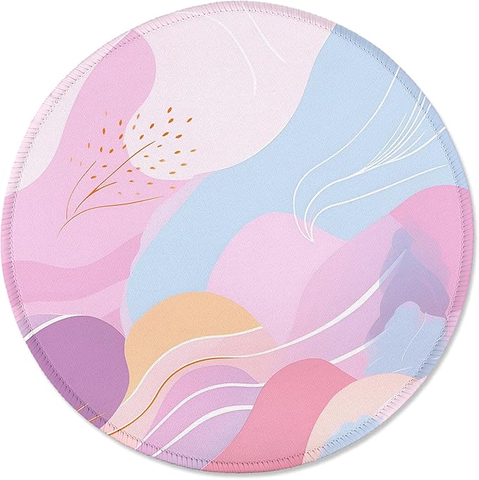 ITNRSIIET Round Mouse Pad with Stitched Edge Premium-Textured Waterproof by +ITNRSIIET