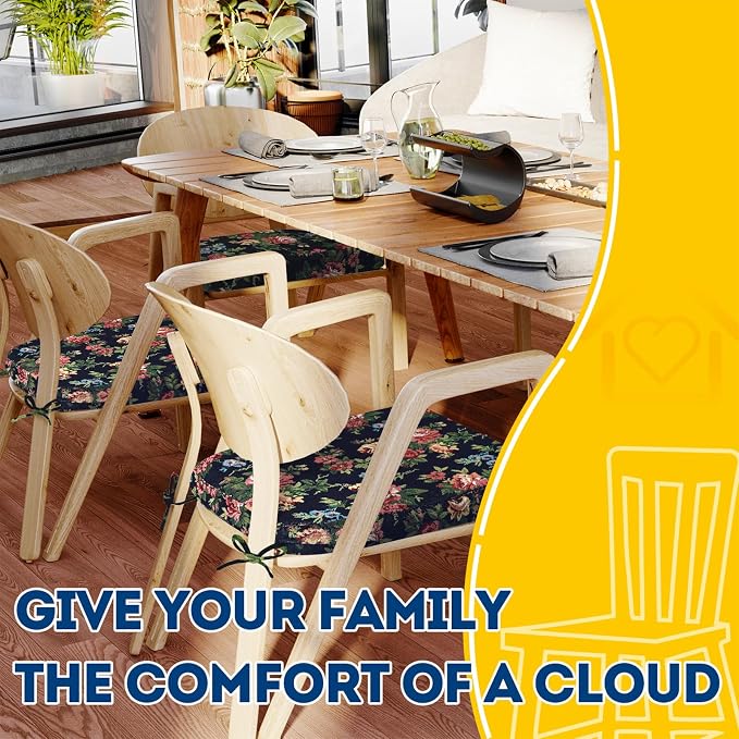 AAAAAcessories D-Shaped Chair Cushions, Machine-Washable Cover, Night-Blooming - Image 6