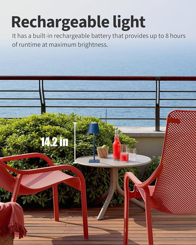 KDG 2 Pack Cordless Table Lamp, Portable LED Desk Lamp, 4000mAh Battery Operated - Image 2