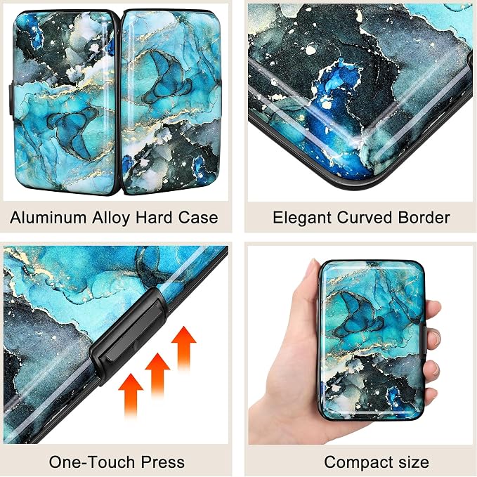ELFISH RFID Blocking Credit Card Protector Aluminum ID Case Hard Shell Business - Image 3
