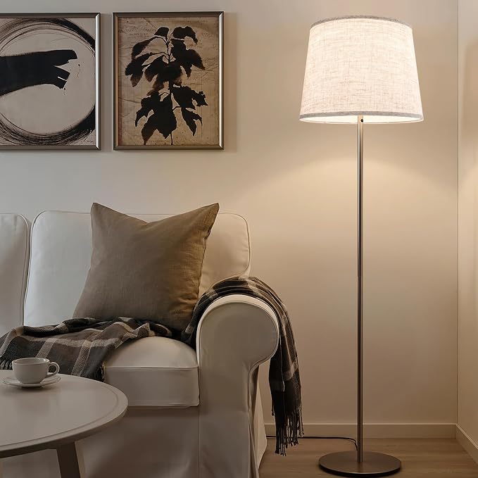 GO&SO Large Oatmeal Linen Drum Lamp Shade - Image 6
