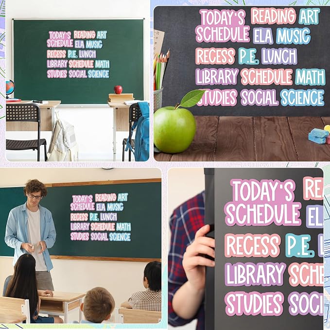 AmazingSpark 12 Pcs Class Subjects Magnets Pastel Classroom Daily Schedule - Image 2