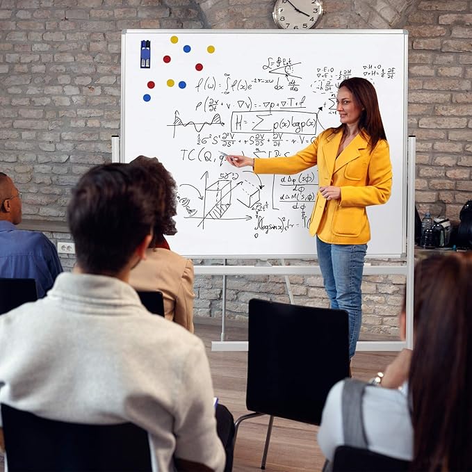 H-Qprobd 60"x48" Mobile Whiteboard Double-Sided Magnetic Dry Erase Board on Wheels - Comercial Rolling White Boards with Sturdy Stand for Home, Office & School-DeskLoop Office