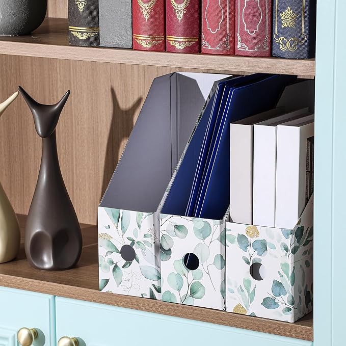 PerKoop 12 Pcs Decorative Magazine File Holders Floral Foldable File Folders - Image 7