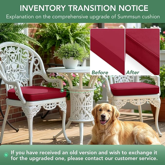 Outdoor Chair Cushions Set of 2: Waterproof & Fade Resistant Patio Furniture - Image 9