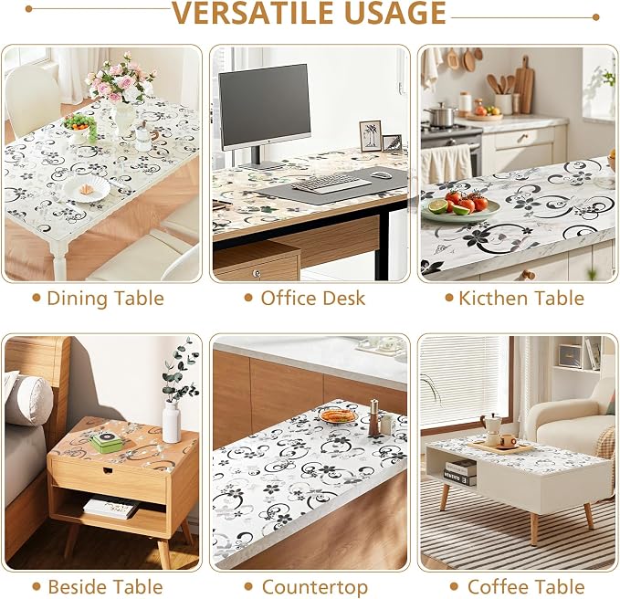 LovePads Floral Clear Table Cover Protector - Image 7