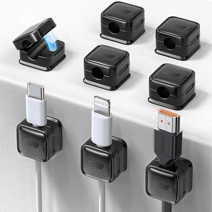8 Pack Cord Organizer Holder, Costop Strong Adhesive Under Desk Cable Management by Costop