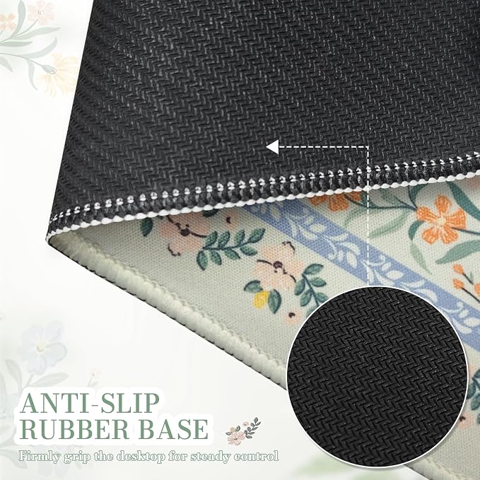 iCasso Aesthetic Small Floral Mouse Pad, Mini Portable Travel Mousepad - Image 5