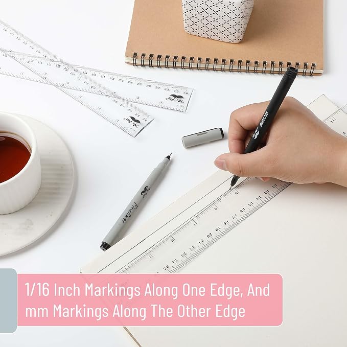 Mr. Pen- Bulk Plastic Rulers, 12 Inch, 6 Pack, Easy-to-Read Markings | - Image 4