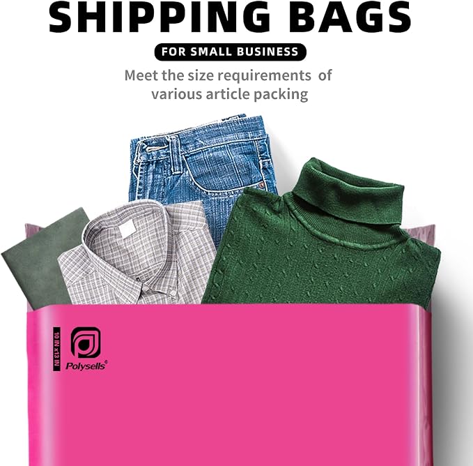 POLYSELLS 500 pcs 12x15.5 Inches Pink Poly Mailers Shipping Envelopes, Strong - Image 3