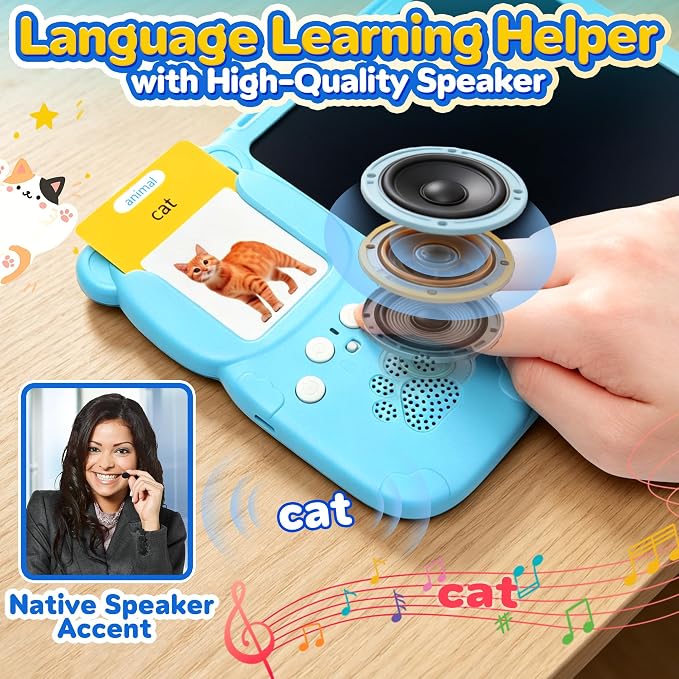Talking Flash Cards for Toddlers Language Learning Sensory Educational Toys for - Image 5