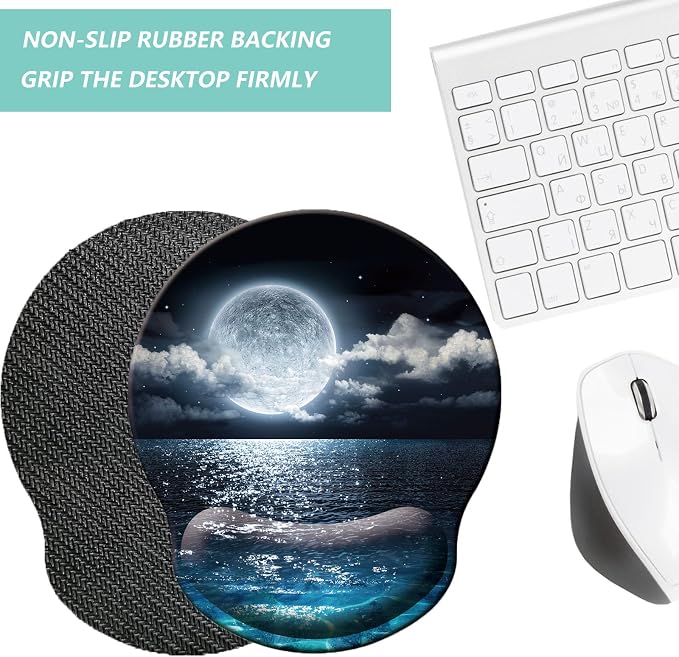 Mouse Pad with Wrist Support, Ergonomic Mouse Pad with Memory Foam Wrist Rest - Image 4