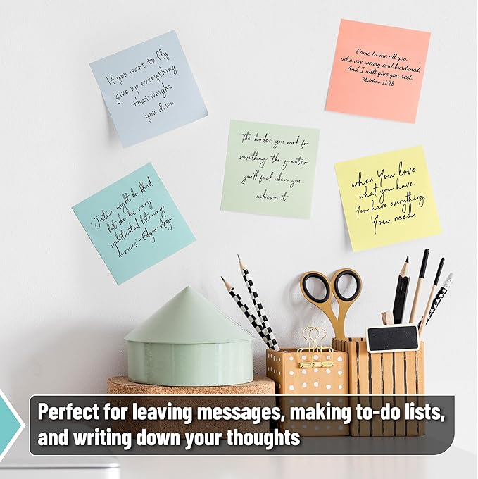 Mr. Pen- Sticky Notes, 3”x3”, 12 Pads, 600 Sheets, Macaroon Colors Sticky Notes, Sticky Note, Self-Stick Note Pads, Back to School Supplies-DeskLoop Office