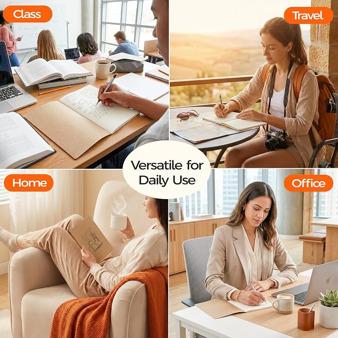 100 Pack Blank Kraft Notebooks A5, Wholesale Bulk Unlined Journals, 80gsm - Image 7