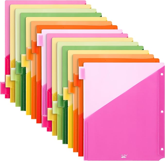 Mr. Pen- Binder Dividers with Pockets and Tabs, 16 Pack | Colorful, 3 Ring by MrPen