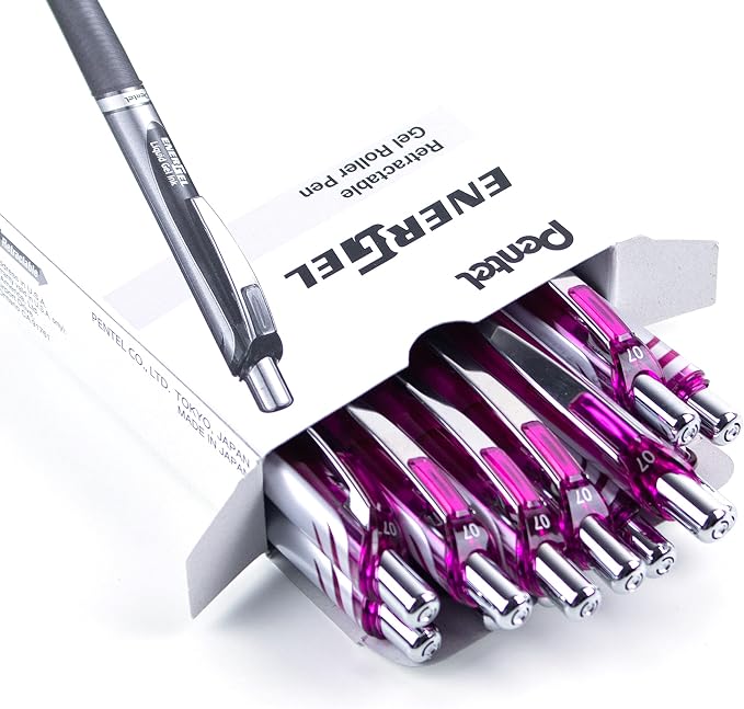 Pentel EnerGel RTX Retractable Liquid Gel Ink Pen, Medium line, Magenta Ink - Image 4