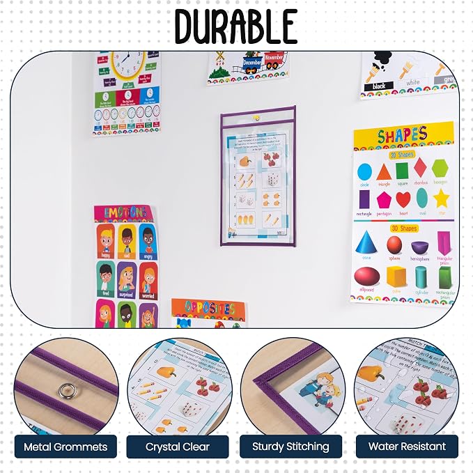 Essex Wares - 6 Pack, Durable Water-Resistant Dry Erase Pocket Document - Image 4
