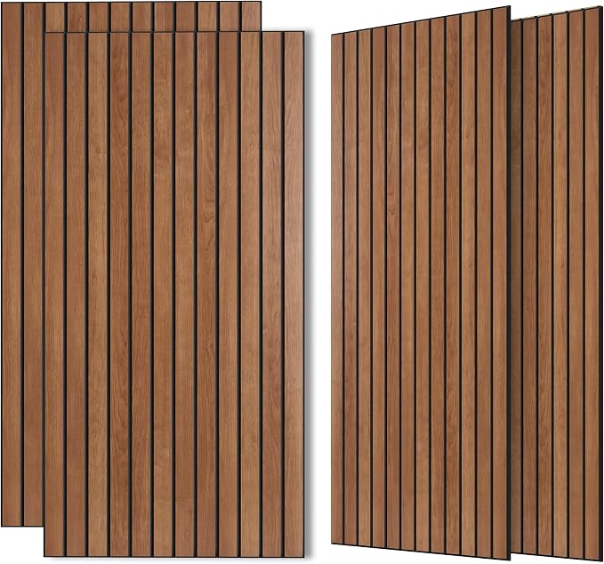 AUTORIFIC Wood Veneer Acoustic Panels, 4 Pack 47.2”x23.6” Sound Panels by AUTORIFIC