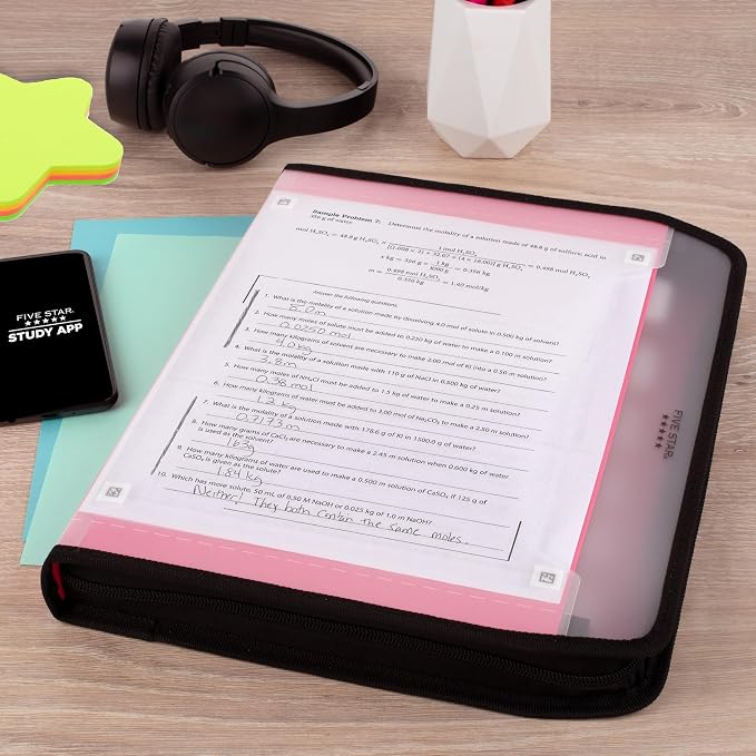 Five Star Expanding File Organizer + Study App, 7-Pocket Accordian File - Image 5