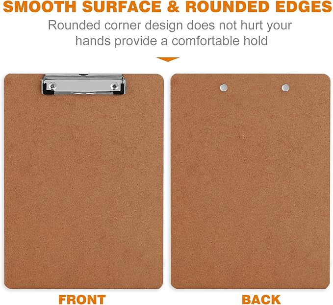 Clipboards, HERKKA 25 Pack Hardboard Office Clipboards Low Profile Clip - Image 4