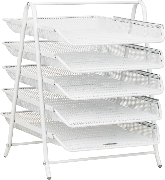 Mind Reader 5-Tier Paper Tray Organizer, Metal Mesh - Image 7