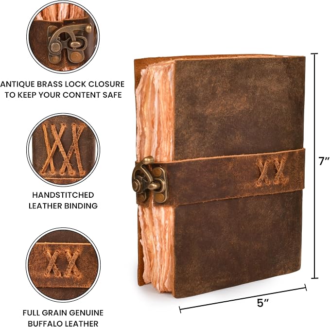 LEATHER VILLAGE Leather Bound Vintage Journal - Image 4