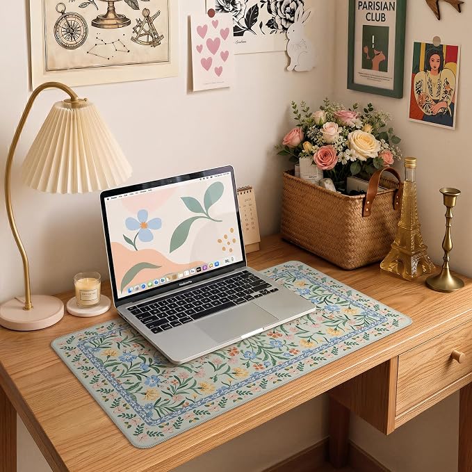 iCasso Green Aesthetic Flower Mouse pad - Image 6