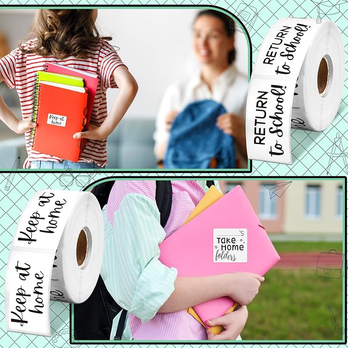 300 Pcs 3 Rolls Student Homework Folder Labels Take Home Folder Return to - Image 4