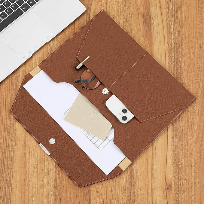 VANRA File Folder Document Holder Organizer Waterproof Portfolio Leather Folder - Image 2