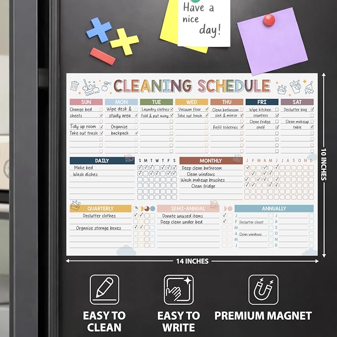 Magnetic Cleaning Schedule and Checklist Dry Erase Board - Image 2