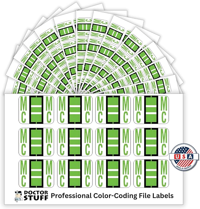 Doctor Stuff - File Folder Labels, Alphabet Letter Green Mc Stickers, - Image 2