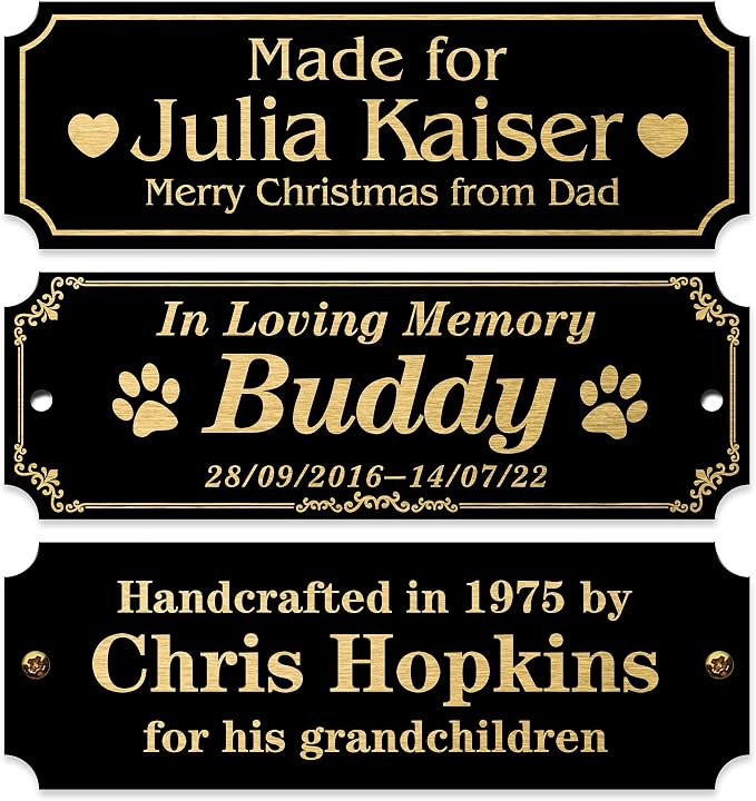 Caramel Sweet Life Personalized Name Plates, Trophy Plates Engraved, Custom by Caramel