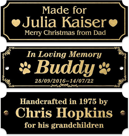 Caramel Sweet Life Personalized Name Plates, Trophy Plates Engraved, Custom by Caramel