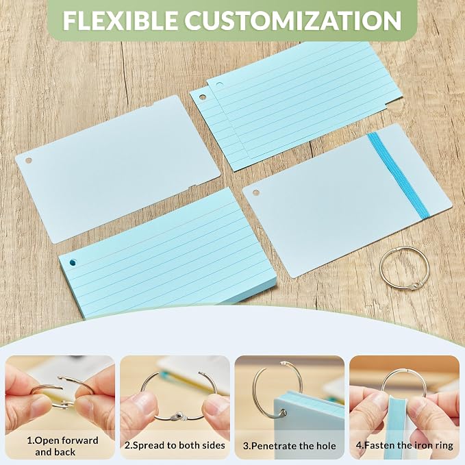 NEEWAY Heavy Weight Colored Ruled Index Cards 3x5, Lined Note Cards - Image 6