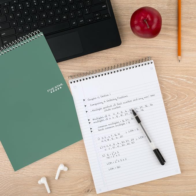 Five Star Top Spiral Notebook + Study App, 1 Subject, College Ruled Notepad - Image 8