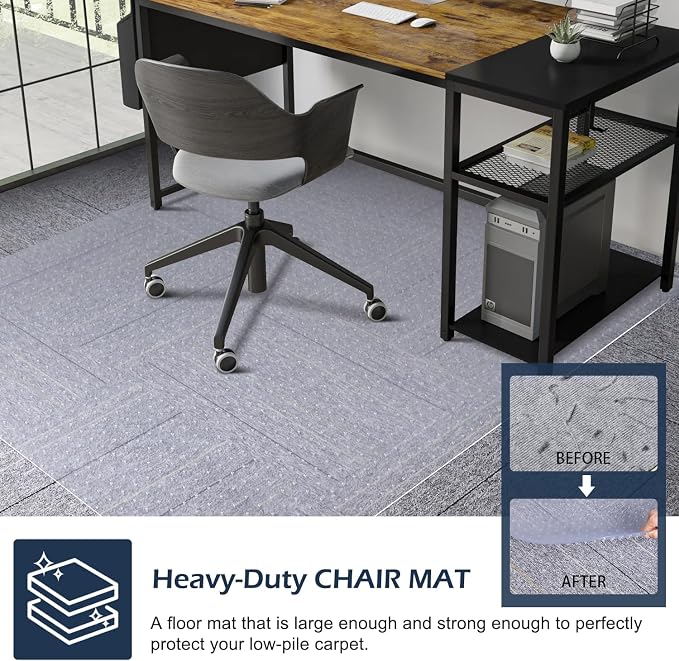 Chair Mat for Carpet, SALLOUS 46" x 60" Office Chair Mat for Carpeted Floors - Image 5