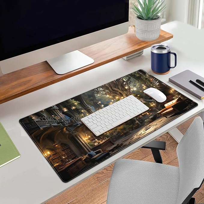 Dark Academia Bookish Desk Mat Adventure Dreams Extended Mousepad Large Gaming - Image 7