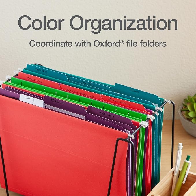 Oxford Hanging File Folders, 25 Pack, Letter Size, 4 Tropical Colors, 5 Tab - Image 6