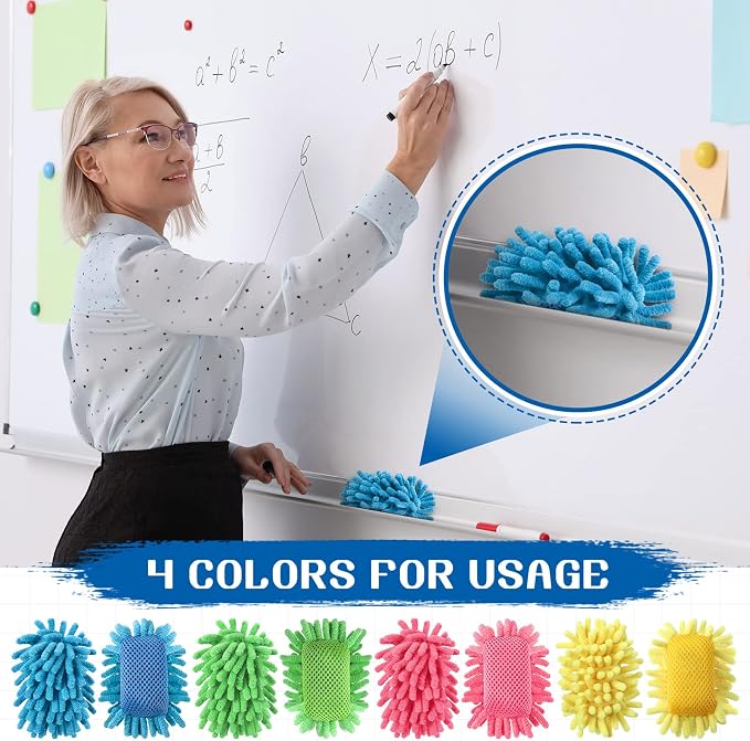 Zhehao 8 Pieces Microfiber Shag Dry Erase Erasers Washable Magnetic Whiteboard - Image 7