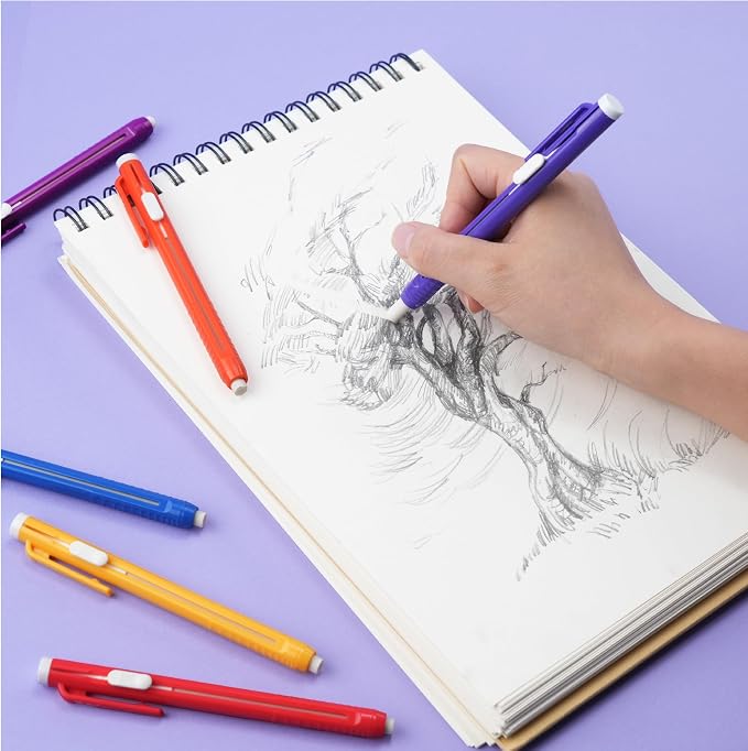 Mr. Pen- Retractable Mechanical Eraser Pens, 6 Pack, Sunset Colors | Latex-Free - Image 7