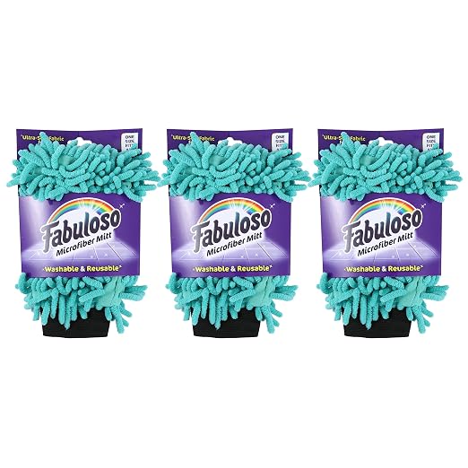 Fabuloso Microfiber Cleaning Mitt Glove, Lint-Free Scratch-Free Dusting and by Fabuloso